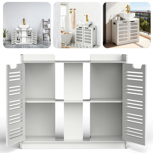 White bathroom under sink - under,